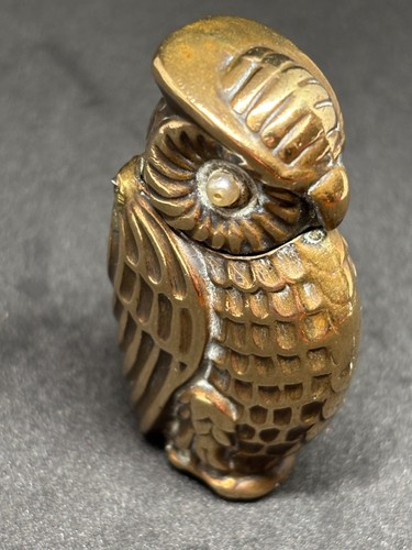 Antique brass owl novelty
