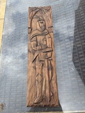 Wooden Carved Crusader Norman Knight Art Picture War Viking