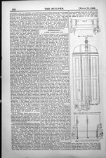 Antique Print New Passenger Lift Side Elevation Double Rope Gear Cage 1888 19th