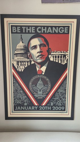 Shepard fairey signed obama - shepard,