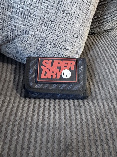 Superdry black wallet - black, logo