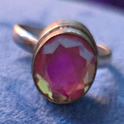 Hallmarked silver oval stone - hallmarked,