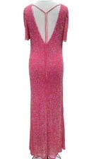 Women After Six by Ronald Joyce Dress Pink Midi Beaded Occasion Party Size UK 16