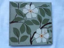Old Victorian / Edwardian JOSIAH WEDGWOOD IMPRESSED Floral patterned tile 6"x 6"
