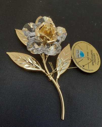Gold plated with swarovski - gold,