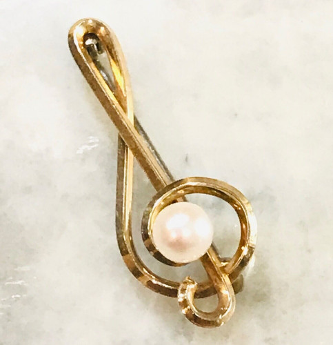 Vtg akoya pearl brooch - vtg,