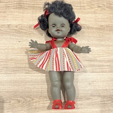 Vintage black doll 30cm made - black,