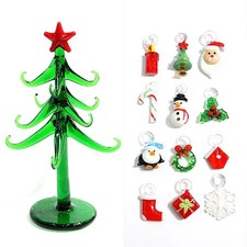 Handmade Murano Glass Crafts Christmas Tree Figurines Ornaments Home