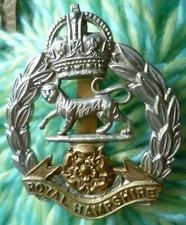Royal Hampshire Regiment Cap Badge KC Bi-Metal Slider