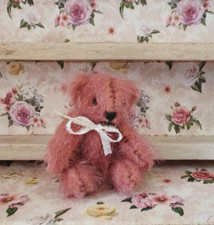 ROSE artisan ooak 1:24th Scale mohair miniature teddy bear dollshouse 28mm