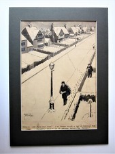 William Harold Beards Original Vintage Painting Drawing Cartoon Postman Robbins