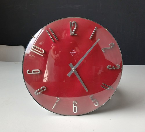 Vintage retro red wall clock - vintage,