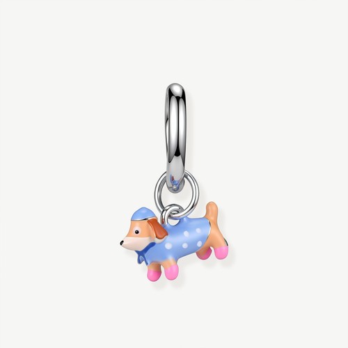 Blue dachshund hoop earring - blue, |