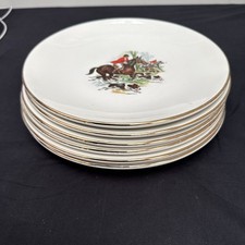 Dinner Plates x 6 with a Hunting Scene Design.    (B37)