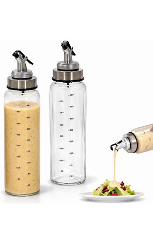 500ml glass salad dressing - 2x,