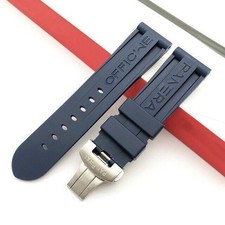 Panerai Watch 24mm Black Rubber Dive Strap for Clasp Buckle MXE07XDG Black