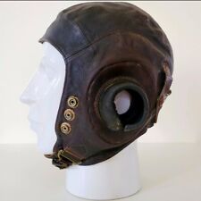 NAMED WW2 RAF FLYING HELMET TYPE C WWII LEATHER PILOT HAT FIGHTER BOMBER AIRCREW