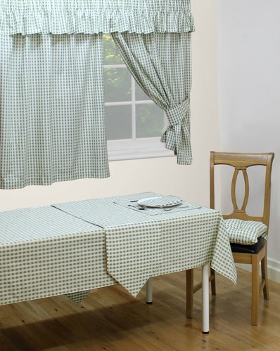 Gingham check sage - sage, table