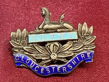 Lovely WW1 Gloucestershire Regiment Silver Enamel Sweetheart brooch HM 1915 