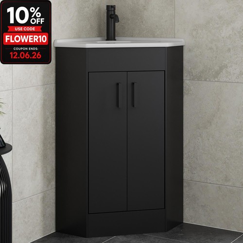 Avox black double door corner - door,