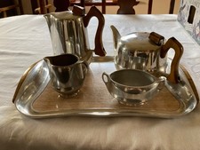 Picquot ware tea set with tray
