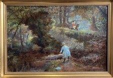 Antique oil painting fine - oil,