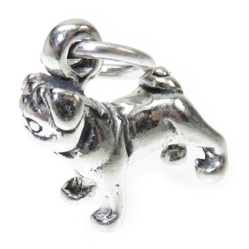 Pug dog tiny - dog, silver