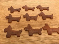 9 x Vintage Buttons -  Scottie Dogs - Brown Marble Bakelite  SCOTTY DOG