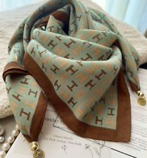 Soft Ladies Square Scarf Simple Cross Scarves Magnetic Buckle Scarf for Women