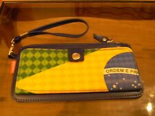Carpe Diem Leather Clutch Purse Brazilian Flag 