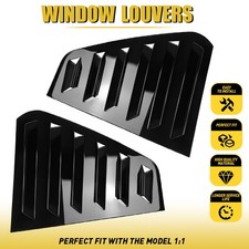 Pair Black Rear Window Louver Shutter Cover L/R For VW GOLF MK7 MK7.5 2014-2019