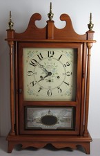 New England Pillar & Scroll Quarter Hour Westminster Chime Clock 8-Day, Key-wind
