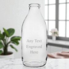 Personalised Engraved Glass Pint Milk Bottle 20oz (58cl)