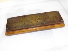 Antique  Brass on Oak Cribbage