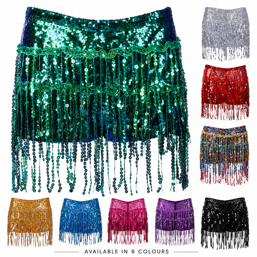 Sequin hotpants tassel skirt - hotpants,