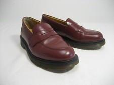 Dr Martens Womens Addy Oxblood Leather Slip On Penny Loafers Boots Shoes Uk 4