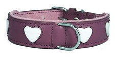 Purple Leather Dog Collar