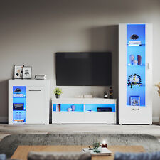 High Gloss Living Room Furniture Set Display Sideboard LED TV Stand Unit Cabinet