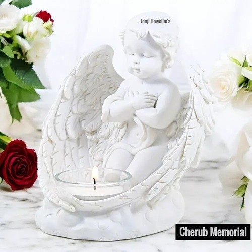 Cherub memorial candle - cherub,