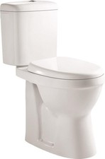 Bathroom Toilet Close Coupled Comfort Height Pan Cistern Soft Close Seat WC