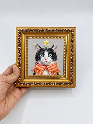 Tuxedo cat with scarf - tuxedo,