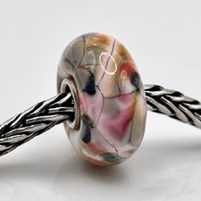 Summersday Artisan Trollbeads Style Trollstone Pale Pink Yellow Green-Gray NEW