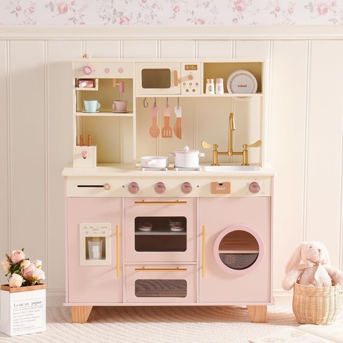 Wooden play kitchen - wooden,