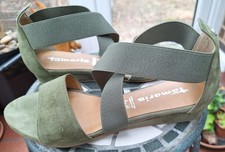 Tamaris Green Suede Wedge