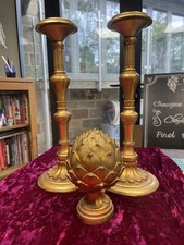 Large Gold Candlesticks And