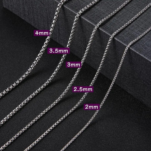 Long box chain necklace - box,