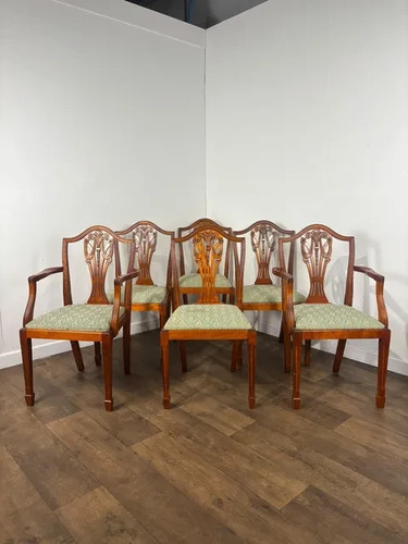 Set six reproduction yew - set, of