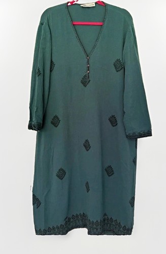 Zara teal green - teal, embroidered
