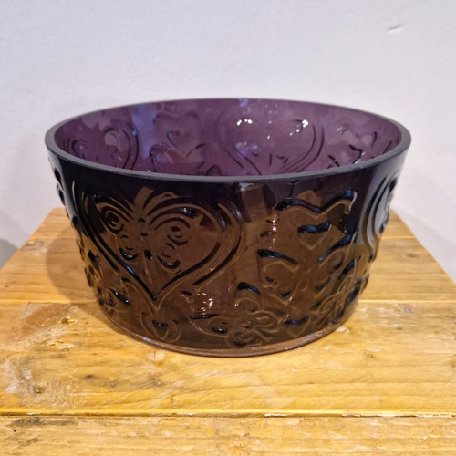 Purple dartington crystal bowl - crystal,