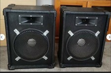 rugged pair of disco speakers. 12 inch drivers with horn tweeters